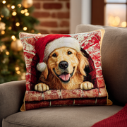 Golden Joy Quilted Pillow Case Holiday Pillow Covers Christmas Gifts For Golden Retriever Lovers - Bancroftclothings