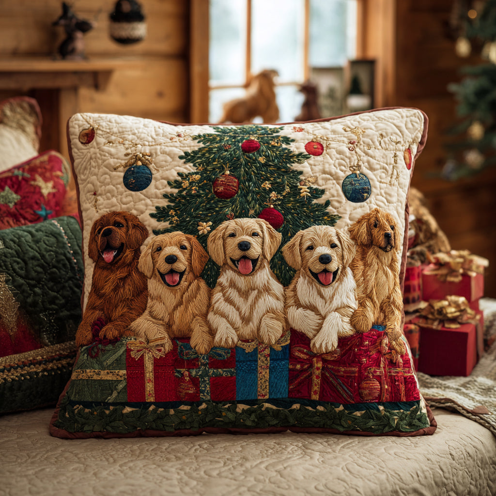 Golden Retriever Wonder Quilted Pillow Case Best Christmas Pillow Covers Secret Santa Gifts - Bancroftclothings