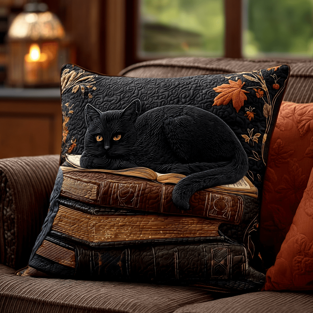 Golden Whiskers Quilted Pillow Case Couch Pillow Covers Cool Gifts For Readers - Bancroftclothings