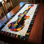 Guitar Blue Quilted Table Runner Related Xmas Gifts For Guitar Lovers Players For Men - Bancroftclothings
