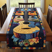 Guitarist's Garden Quilted Table Runner Unique Gifts For Guitar Lovers For Him - Bancroftclothings