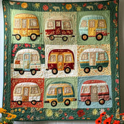 Happy Camper Days Quilted Blanket Christmas Throw Blanket Family Holiday Gifts - Bancroftclothings