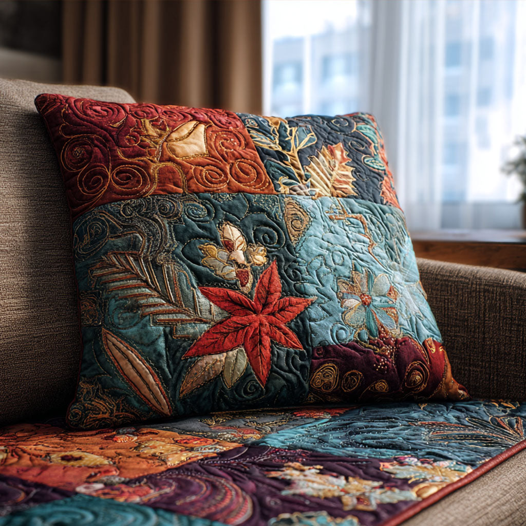 Harmony Bloom Quilted Pillow Case Boho Pillow Cases Best Gifts For Hippie Friends - Bancroftclothings