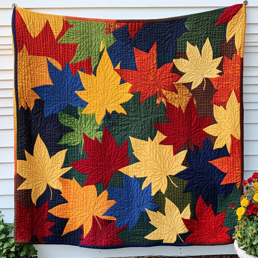 Harvest Maple Dream Quilted Blanket Fall Couch Blanket Family Xmas Present Ideas - Bancroftclothings