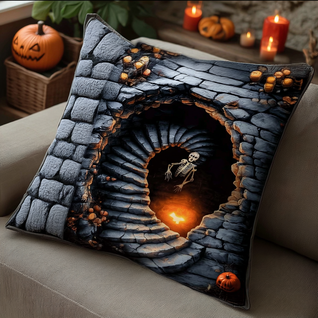 Haunted Spiral Quilted Pillow Case Decorative Pillow Cases Halloween Gifts For Adults - Bancroftclothings