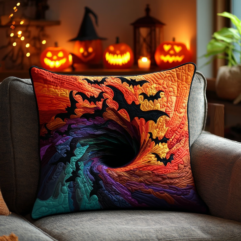 Hellfire Flight Quilted Pillow Case Cute Pillow Covers Halloween Gift Ideas For Adults - Bancroftclothings