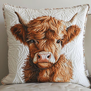 Highland Cow Quilted Pillow Case Animal Themed Trendy Home Decor Unique Gift For Him - Bancroftclothings
