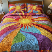 Hippie Sunshine Quilted Bedding Set Stay warm this winter Romantic Christmas Gifts - Bancroftclothings