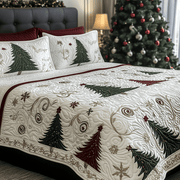Holiday Forest Quilted Bedding Set Stay warm this winter Christmas Presents For Wife - Bancroftclothings