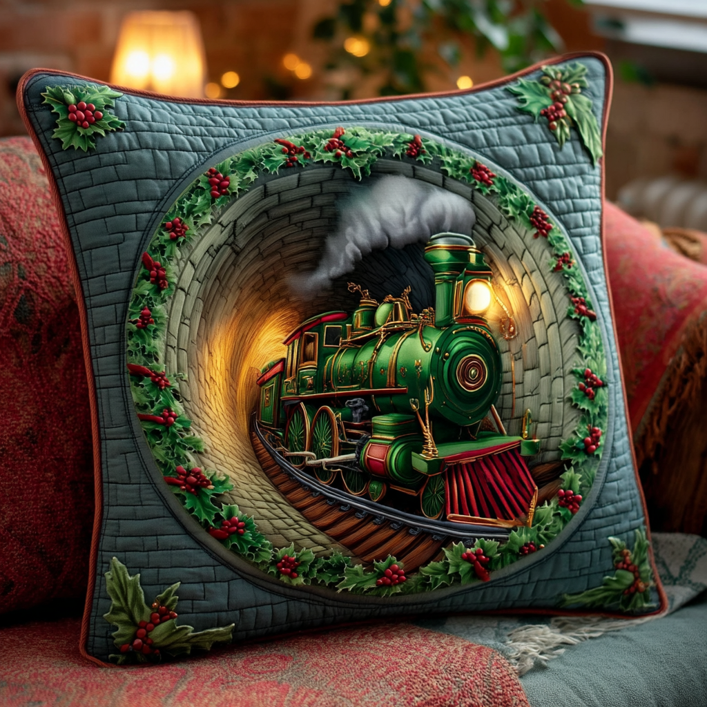 Holly Steamliner Quilted Pillow Case Throw Pillow Case Covers Gifts For Family - Bancroftclothings