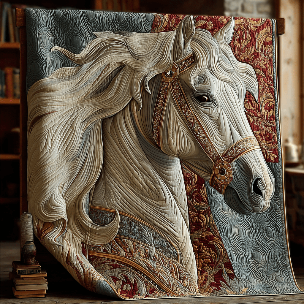 Horse Journey Quilted Blanket Cute Throw Blanket Great Lion Gifts For Him - Bancroftclothings