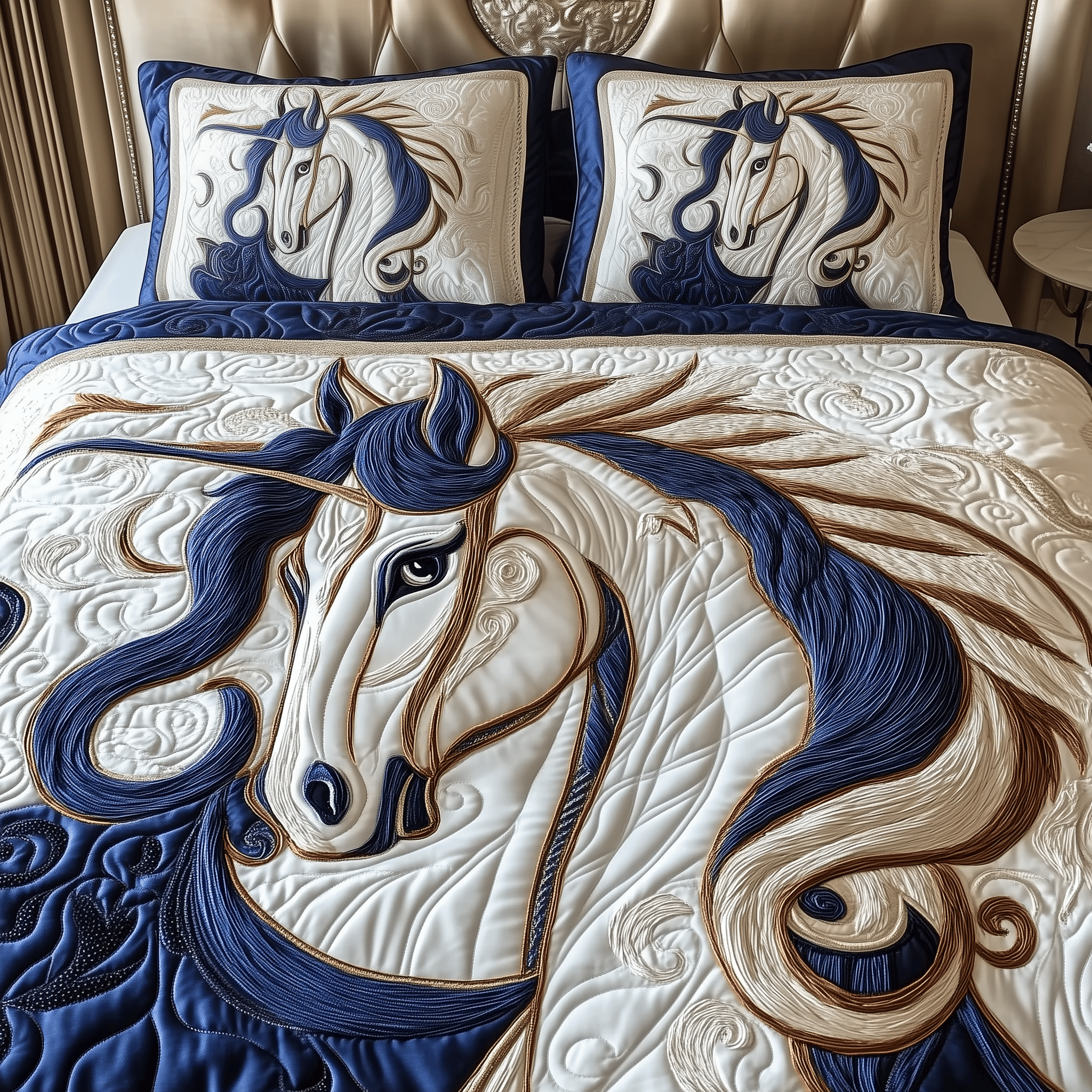 Horse Quilted Bedding Set Horse Riding Gifts - Bancroftclothings