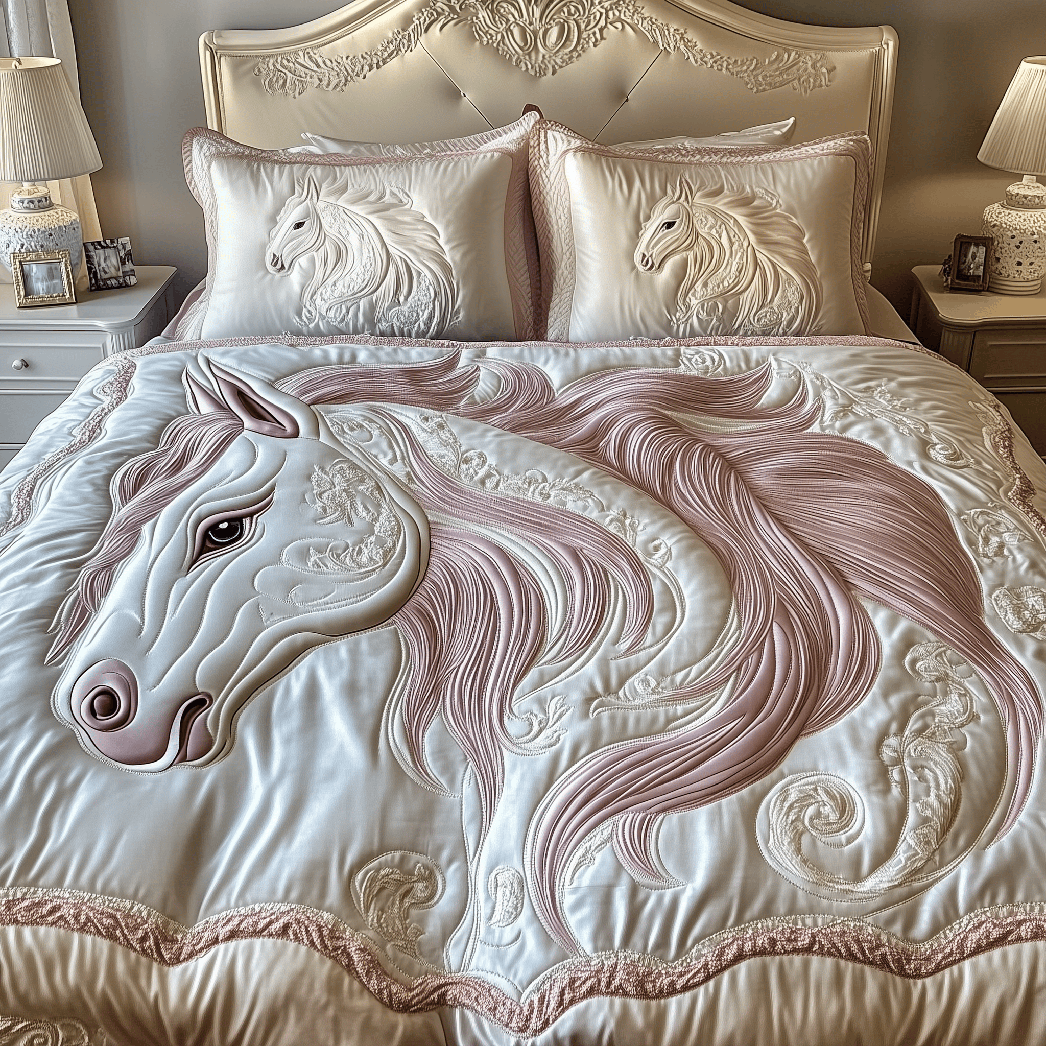 Horse Quilted Bedding Set Stay warm this winter Christmas Gift Idea - Bancroftclothings