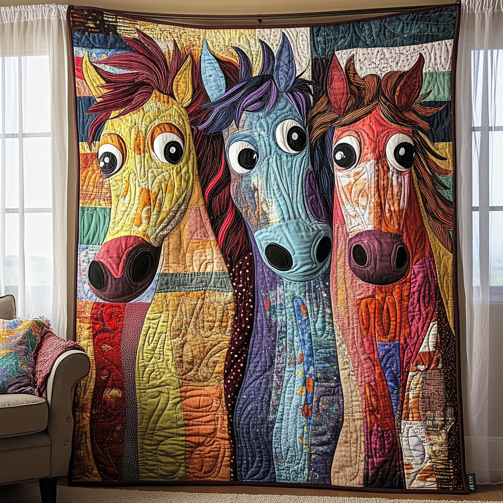 Horse Quilted Blanket Christmas Bedroom Decor Great Gifts For Horse Lovers - Bancroftclothings