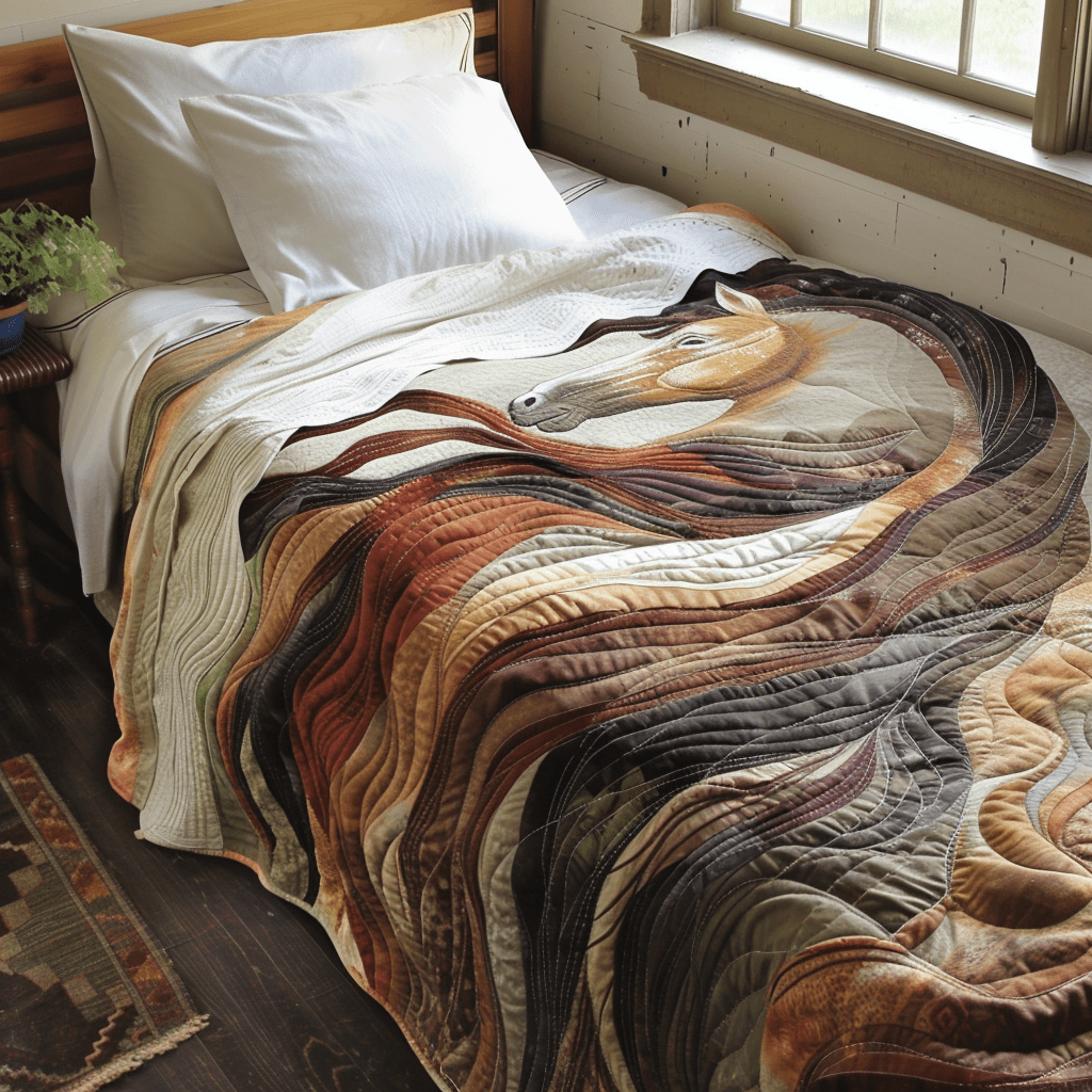 Horse Quilted Blanket Christmas Bedroom Decor Great Gifts For Horse Lovers - Bancroftclothings