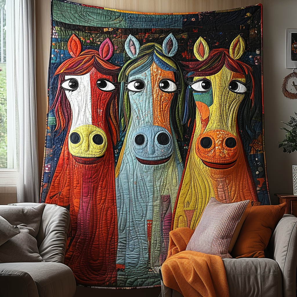 Horse Quilted Blanket Christmas Bedroom Decor Great Gifts For Horse Lovers - Bancroftclothings
