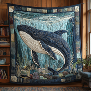 Humpback Serenity Quilted Blanket Christmas Bedroom Decor Whale Gifts For Her - Bancroftclothings