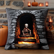 Inferno Skeleton Quilted Pillow Case Cute Pillow Covers Halloween Birthday Gifts - Bancroftclothings