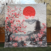 Japanese Pagoda Charm Quilted Blanket Best Couch Throw Blanket Family To Family Christmas Gift Ideas - Bancroftclothings