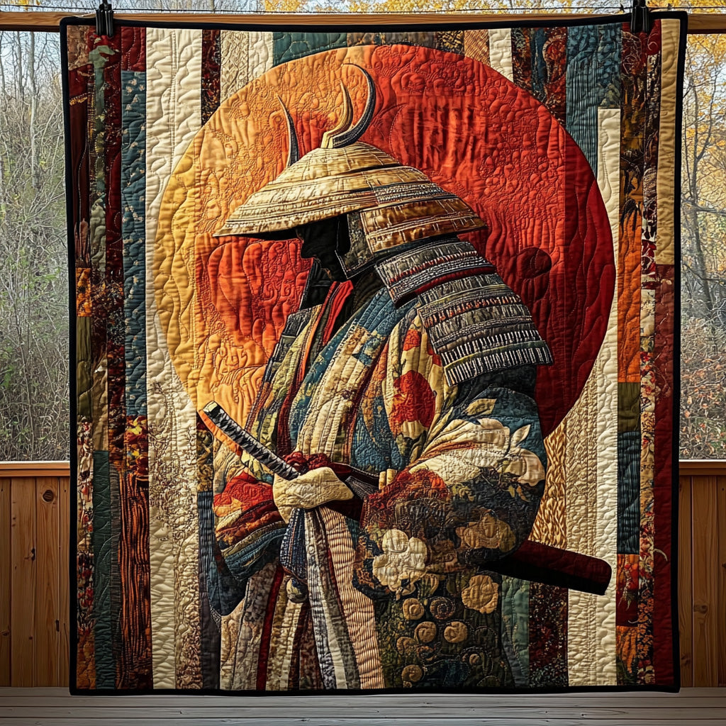 Japanese Samurai Brave Quilted Blanket Cozy Home Bedding Family Christmas Decorations - Bancroftclothings