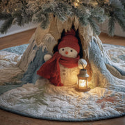 Jolly Snowman Quilted Tree Skirt Festive Decor Aesthetic Home Decor Snowman Lover Gifts - Bancroftclothings