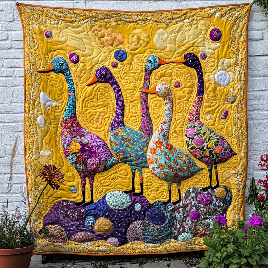 Joyful Duck Moments Quilted Blanket Cool Throw Blanket Christmas Ideas For Family - Bancroftclothings