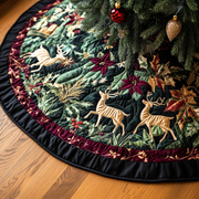 Joyful Journey Quilted Christmas Tree Skirt Trending Christmas Tree Skirt Merch 2025 - Bancroftclothings