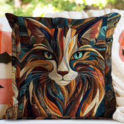 Jungle Cat Purrs And Patches Quilted Pillow Case Boho Style Animal Home Decor Animal Gifts - Bancroftclothings