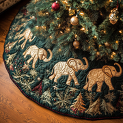 Jungle Joy Christmas Quilted Tree Skirt Magical Christmas Tree Skirt to Impress Guests - Bancroftclothings