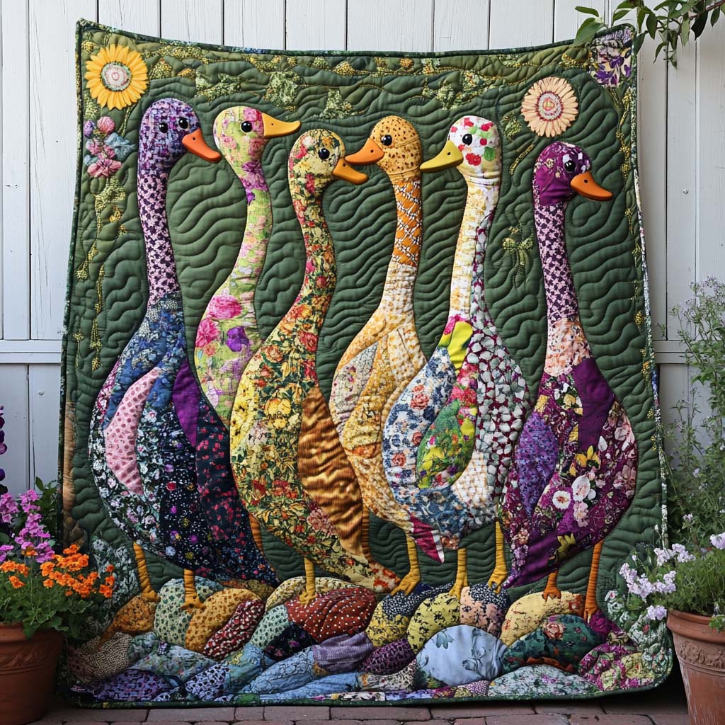 Lazy Duck Afternoon Quilted Blanket Nice Throw Blanket Family Christmas Present Ideas - Bancroftclothings