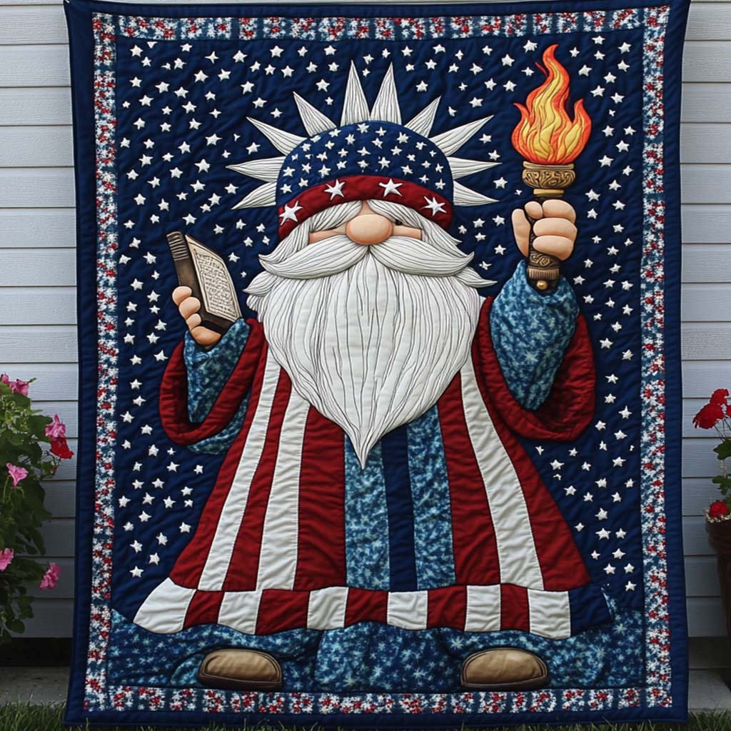 Liberty Gnome Quilted Blanket Christmas Bedroom Decor Christmas Gifts For Deer Hunters - Bancroftclothings