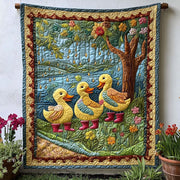 Lovely Duck Meadow Quilted Blanket Christmas Room Decor Family Xmas Present Ideas - Bancroftclothings