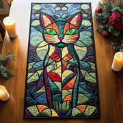 Majestic Cat Quilted Table Runner Decorations Christmas Gifts For Cat Lover Owners - Bancroftclothings
