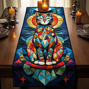 Majestic Cat Quilted Table Runner Decorations Unique Christmas Gifts For Cat Lover Owners - Bancroftclothings