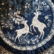 Majestic Reindeer Gala Quilted Christmas Tree Skirt Trending Christmas Tree Skirt Merch 2025 - Bancroftclothings