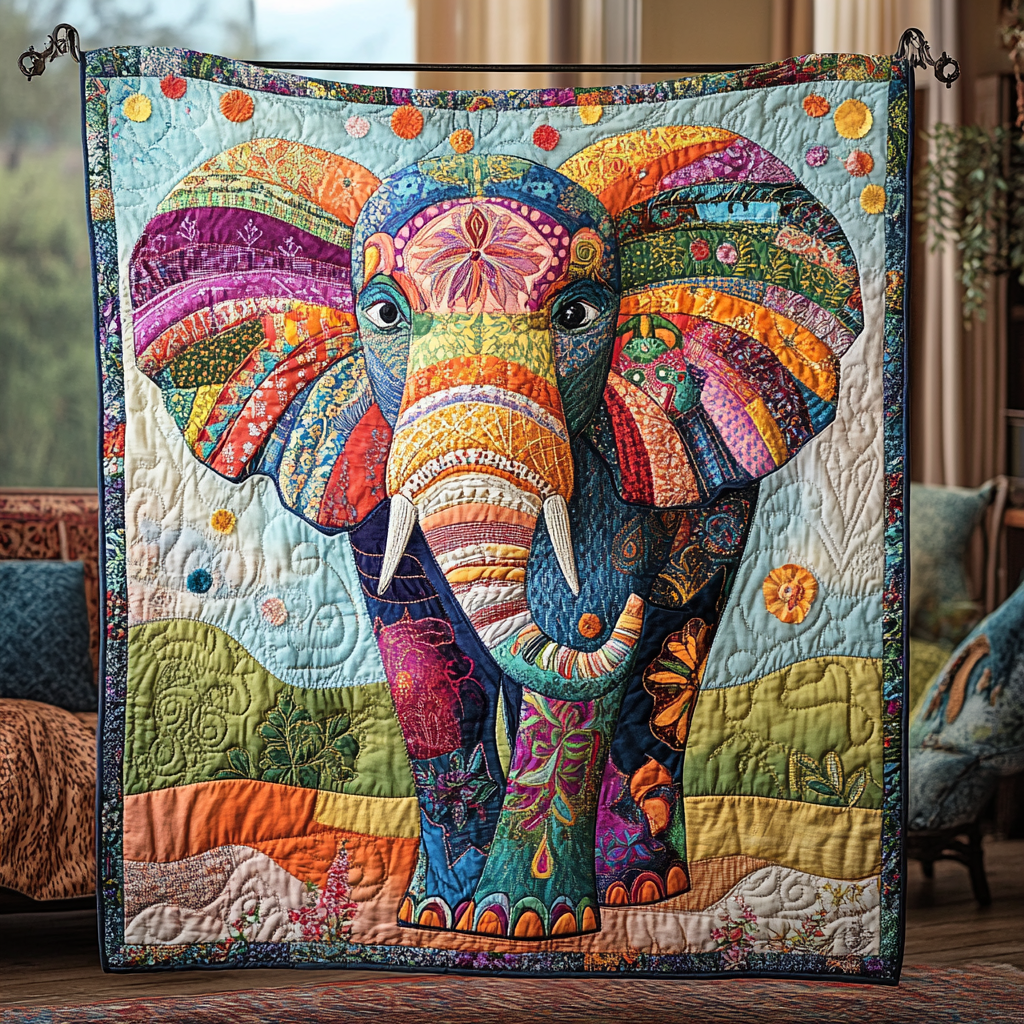 Majestic Tusk Quilted Blanket Bed Christmas Decor Gift For Elephant Lovers - Bancroftclothings