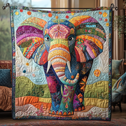 Majestic Tusk Quilted Blanket Bed Christmas Decor Gift For Elephant Lovers - Bancroftclothings