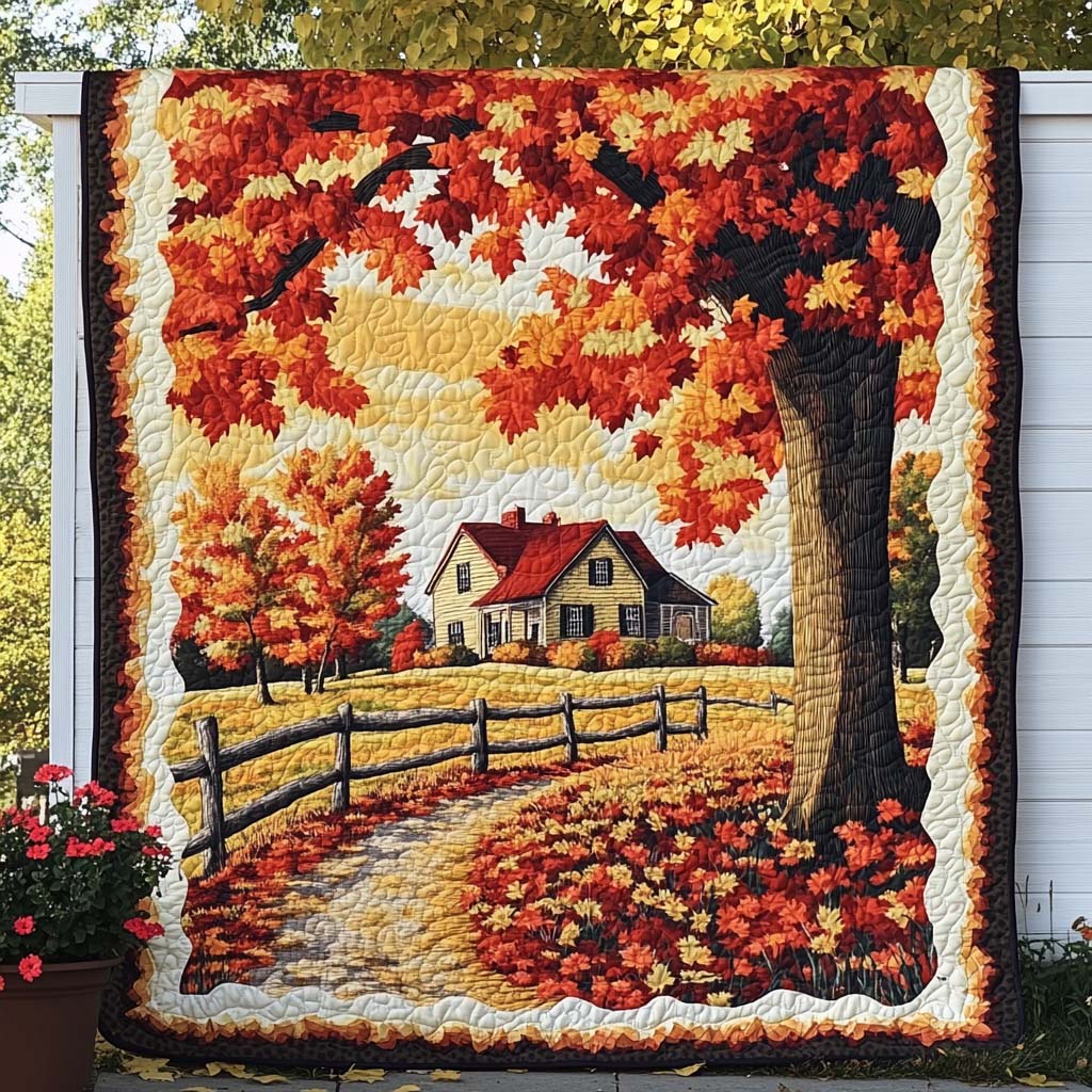 Maple Grove Sleep Quilted Blanket Cozy Fall Throw Blankets Good Gifts For Beach Lovers - Bancroftclothings