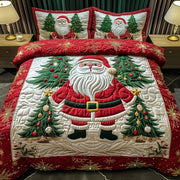 Merry Santa Quilted Bedding Set Holiday Santa Home Decor Unique Bedding Ideal Gifts - Bancroftclothings