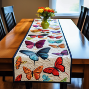 Midnight Butterflies Quilted Table Runner Modern Dining Table Christmas Butterfly Items For Gifts - Bancroftclothings
