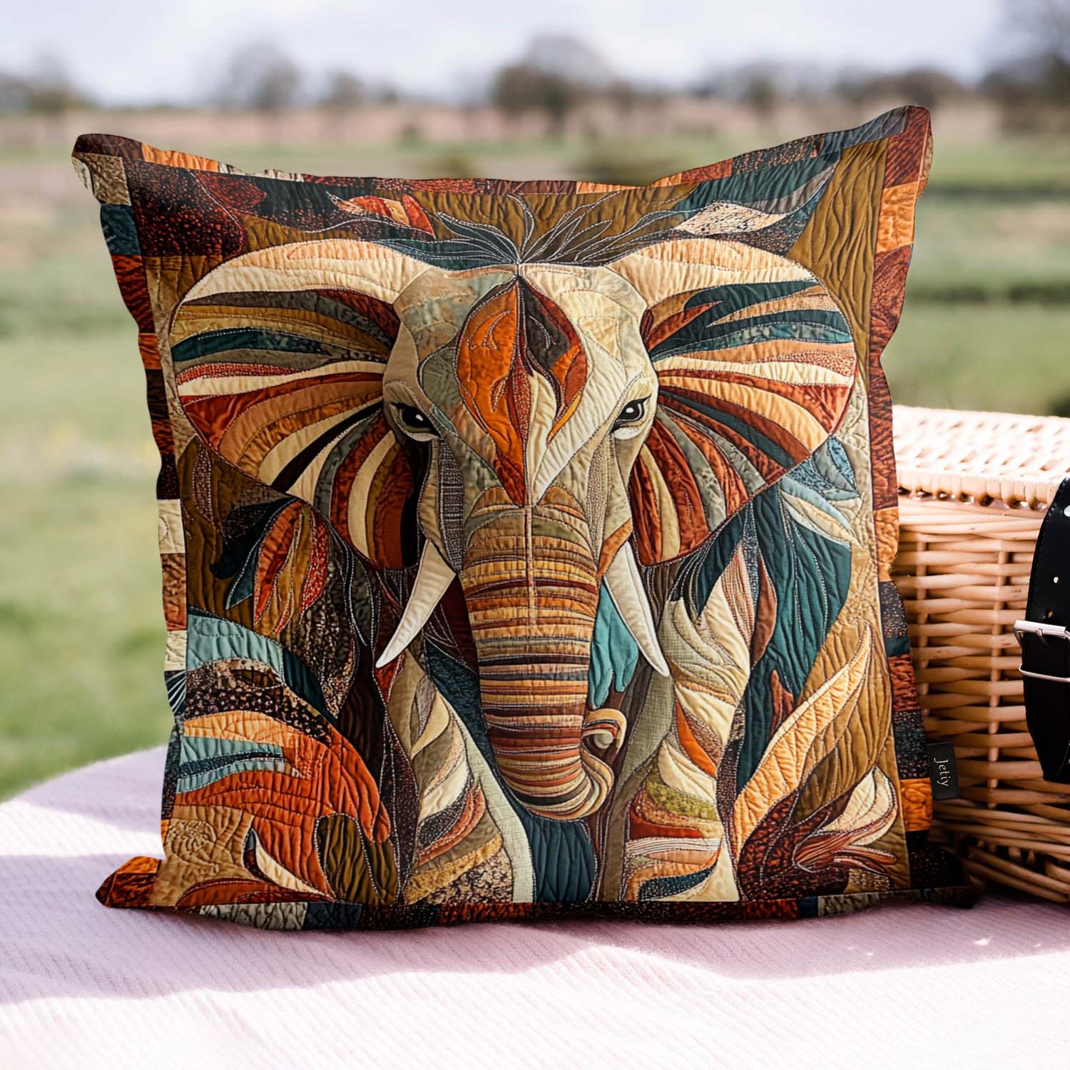 Midnight Wanderer Quilted Pillow Case Boho Style Animal Home Decor Gifts For Elephant Lover - Bancroftclothings