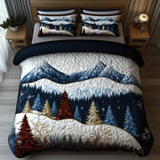 Miracle Xmas Quilted Bedding Set Forest Pine Xmas Decor Unique Bedding Gift Ideas - Bancroftclothings