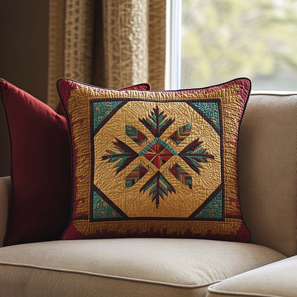 Mystic Pathways Quilted Pillow Case Boho Style Vintage Home Decor Unique Presents - Bancroftclothings