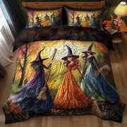 Mystic Witch Quilted Bedding Set Enchanted Witches Unique Halloween Bedding Presents - Bancroftclothings