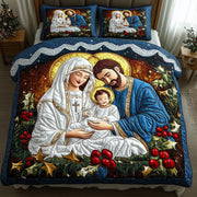 Nativity Quilted Bedding Set The Coming Of Christ Faith Christmas Gifts For Christians - Bancroftclothings
