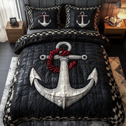 Nautical Anchor Quilted Bedding Decorative Anchor Happy Navy Gift Ideas - Bancroftclothings