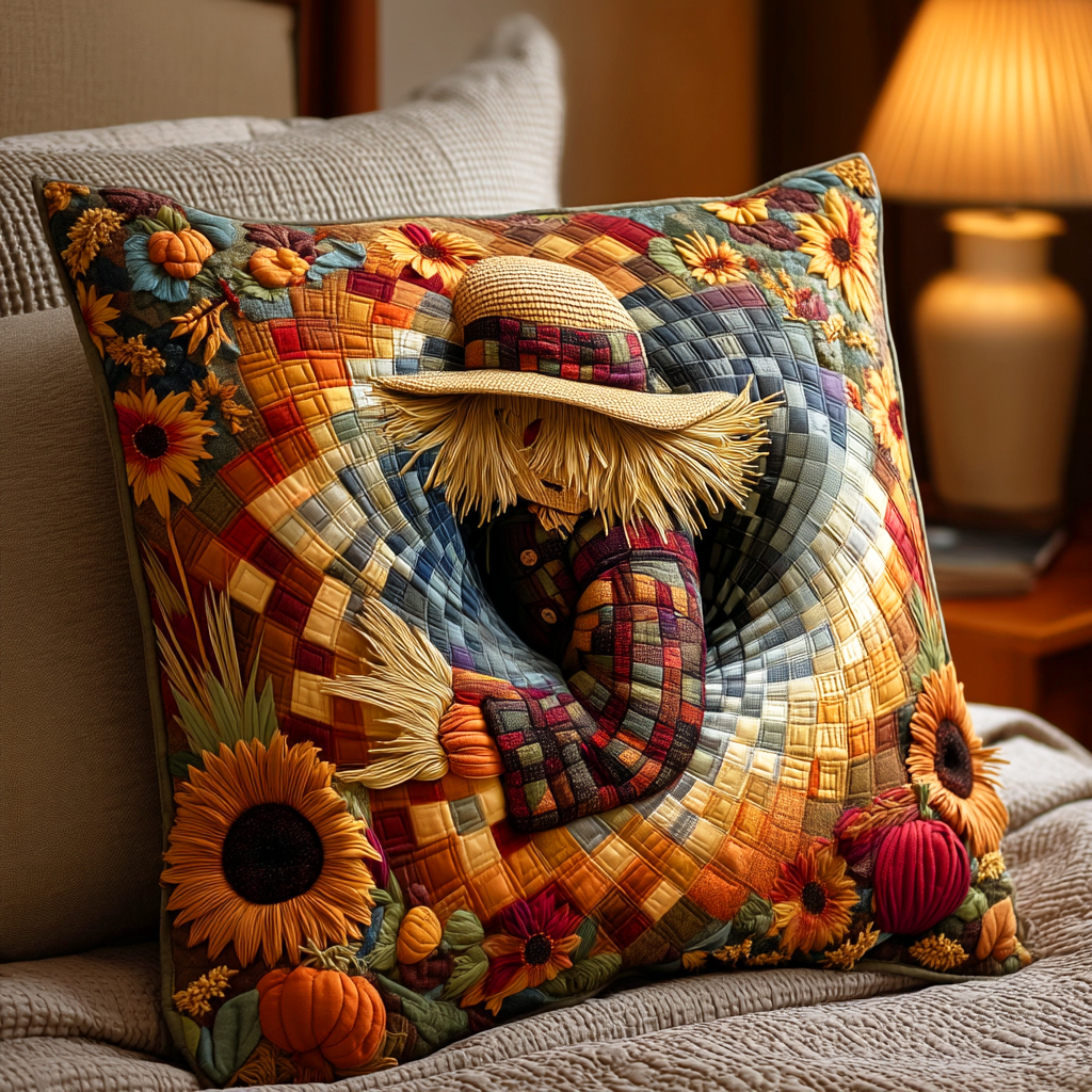 Night Scarecrow Quilted Pillow Case Best Throw Pillow Covers Halloween Gift Ideas For Adults - Bancroftclothings