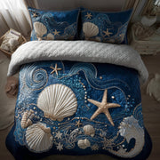 Ocean Breeze Quilted Bedding Set Nautical Ocean Decor Unique Bedding Gifts - Bancroftclothings