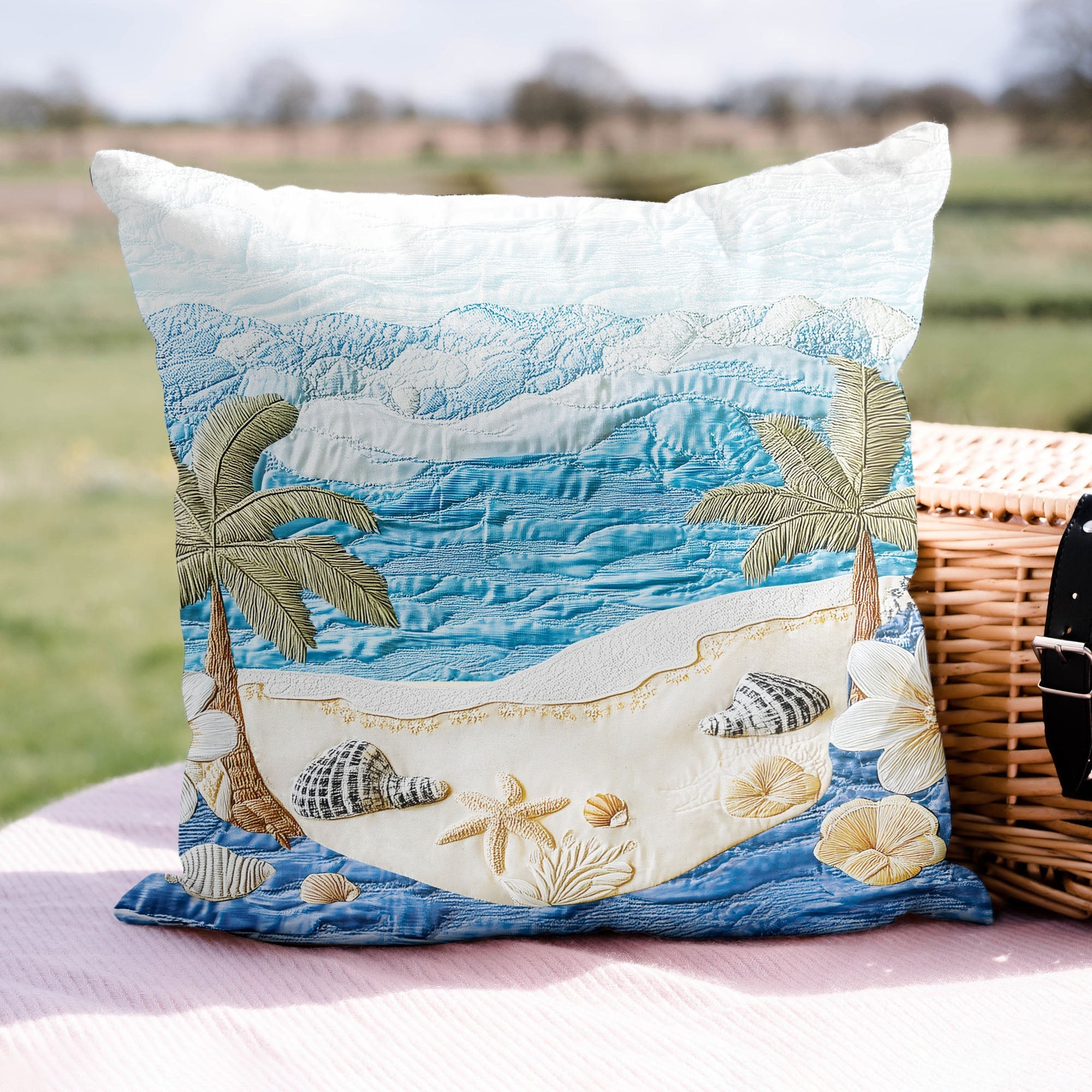 Ocean Garden Quilted Pillow Case Natural Home Decorations Unique Gifts For Him - Bancroftclothings