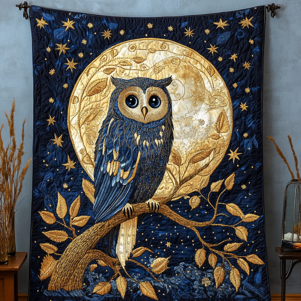 Owl Reflection Quilted Blanket Holiday Throw Blanket Octopus Gifts For Adults - Bancroftclothings